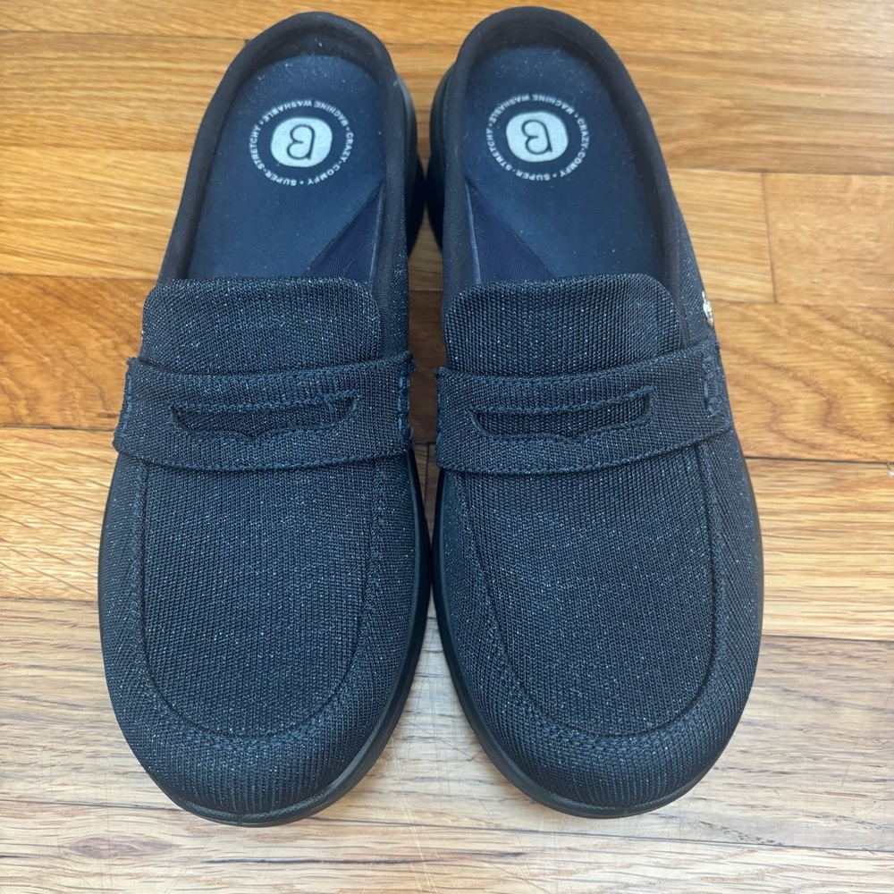 Bzees Navy Sparkle Georgia Mules, Size 6.5